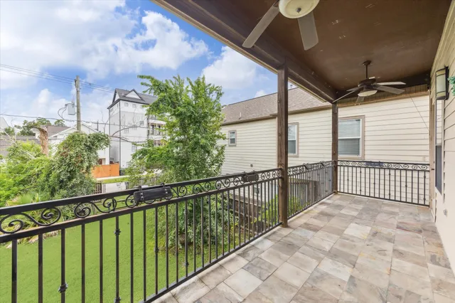a view of a porch with a yard