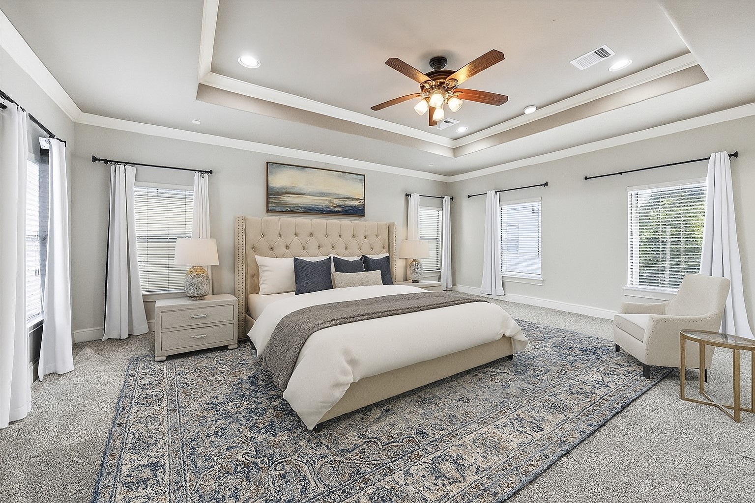 1512 Thompson Street, Unit 3 Houston, TX 77007 - Photo 6 of 32 Virtually staged spacious primary bedroom located on the 3rd floor.