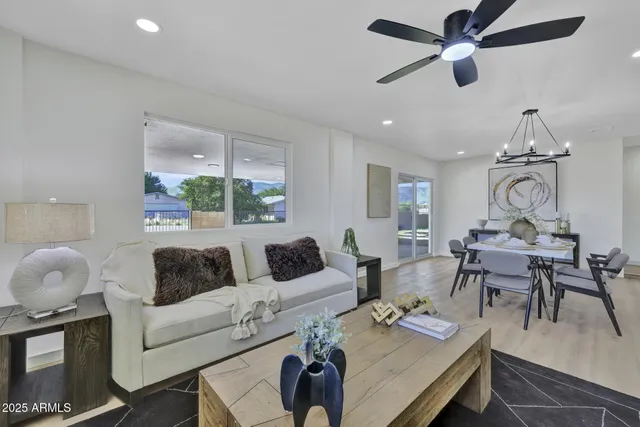 a living room with furniture