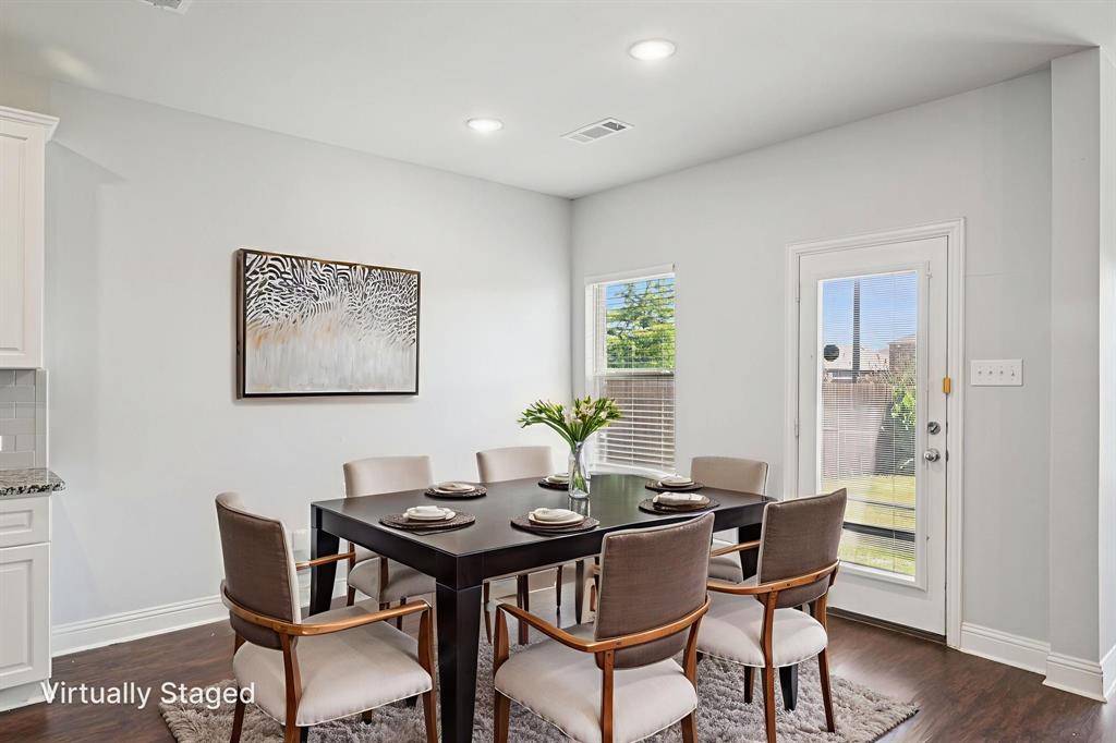 2321 Mount Olive Lane Forney, TX 75126 - Photo 9 of 35 Dining area featuring dark wood finished floors and recessed lighting