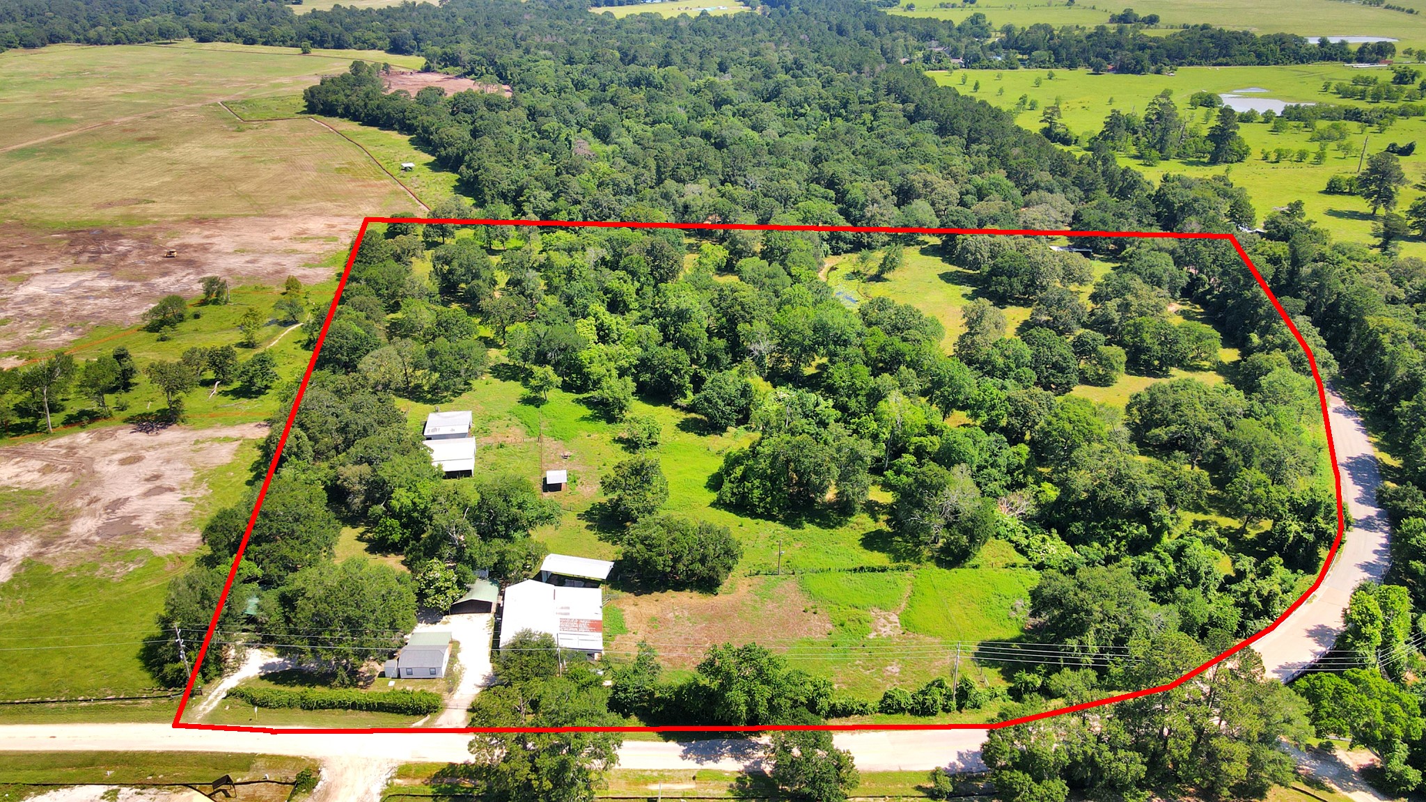 28222 Margerstadt Road Waller, TX 77484 - Photo 3 of 50 Expansive aerial view showcasing the full scope of this agricultural property.