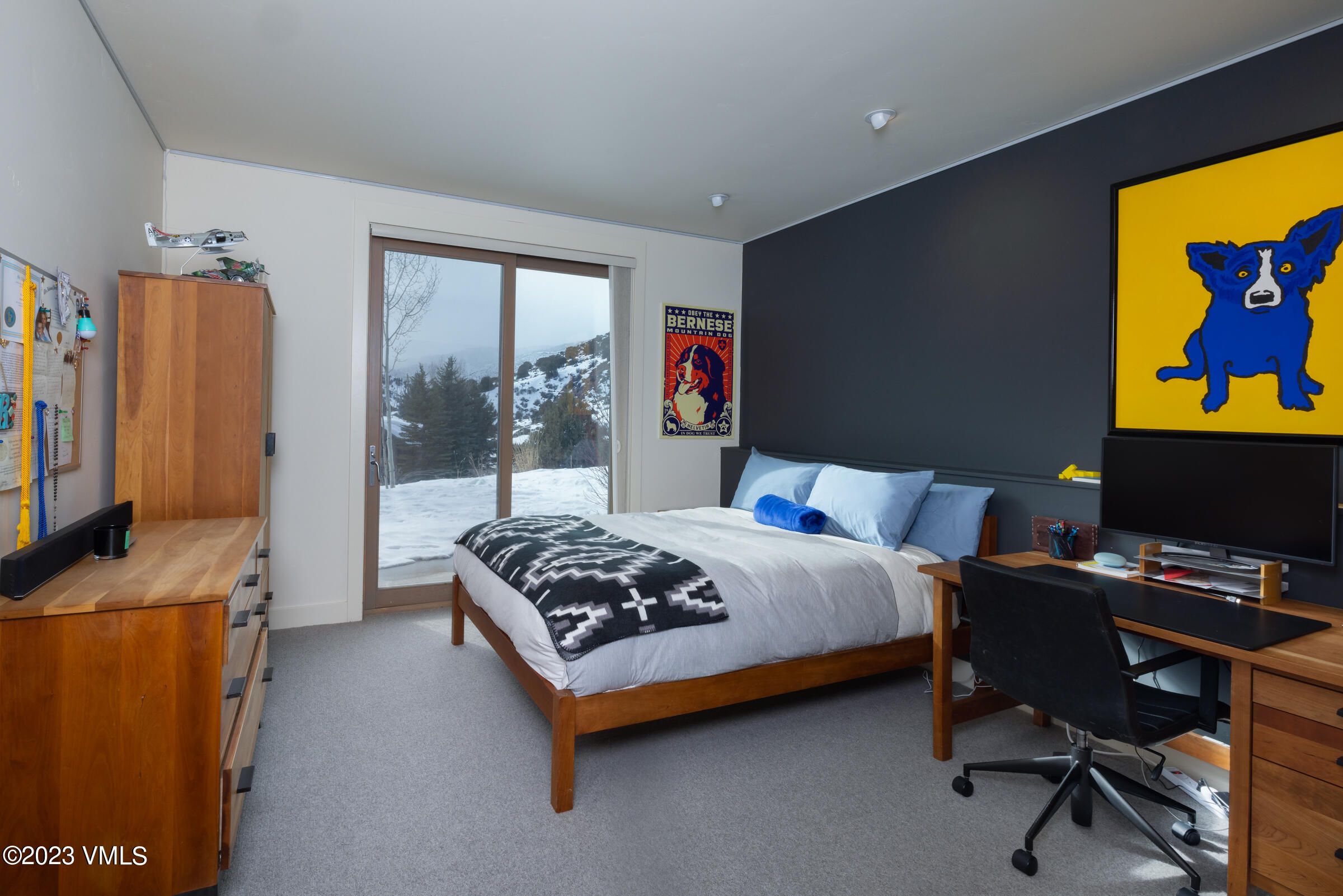 1793 Beard Creek Trail Edwards, CO 81632 - Photo 18 of 28 a bedroom with a bed and a flat screen tv