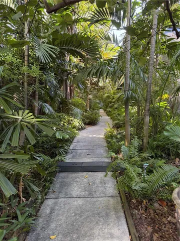 a view of a wooden roof with potted plants