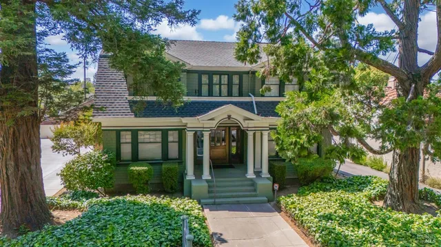 an aerial view of multiple house