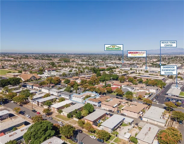 an aerial view of multiple house