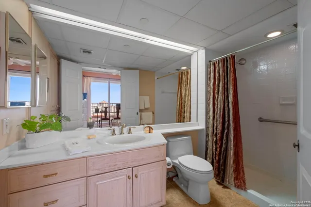 a view of a city from a balcony