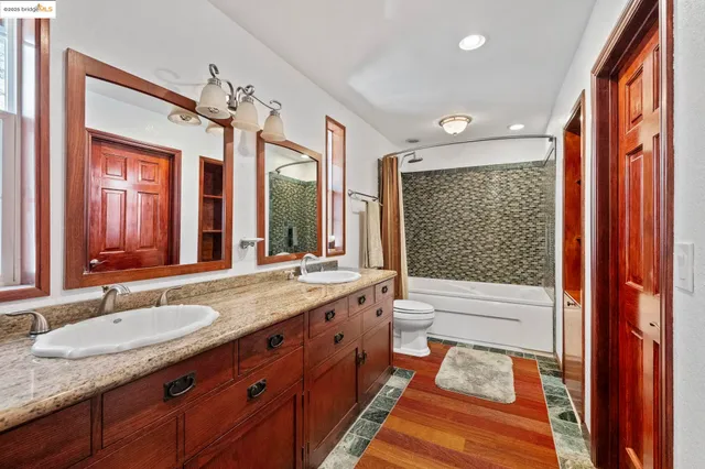 a view of a lake with a mountain in the background