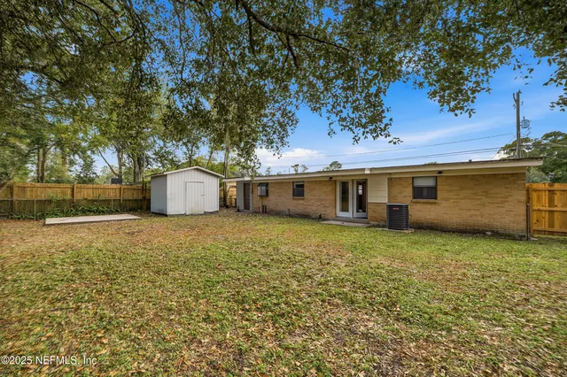 a backyard of a house