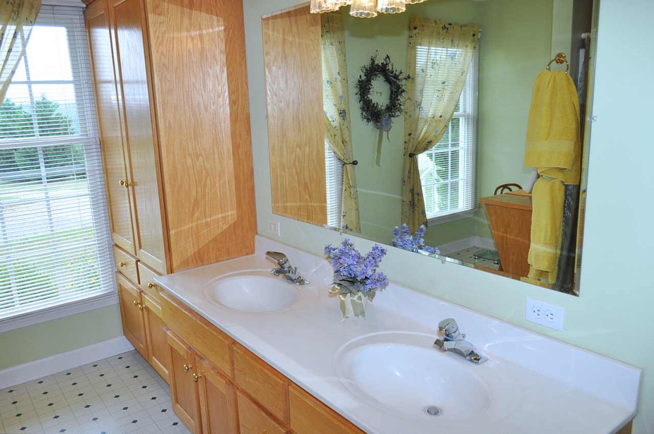 1167 Factory Hill Road Callaway, VA 24067 - Photo 50 of 80 a bathroom with double vanity and a mirror