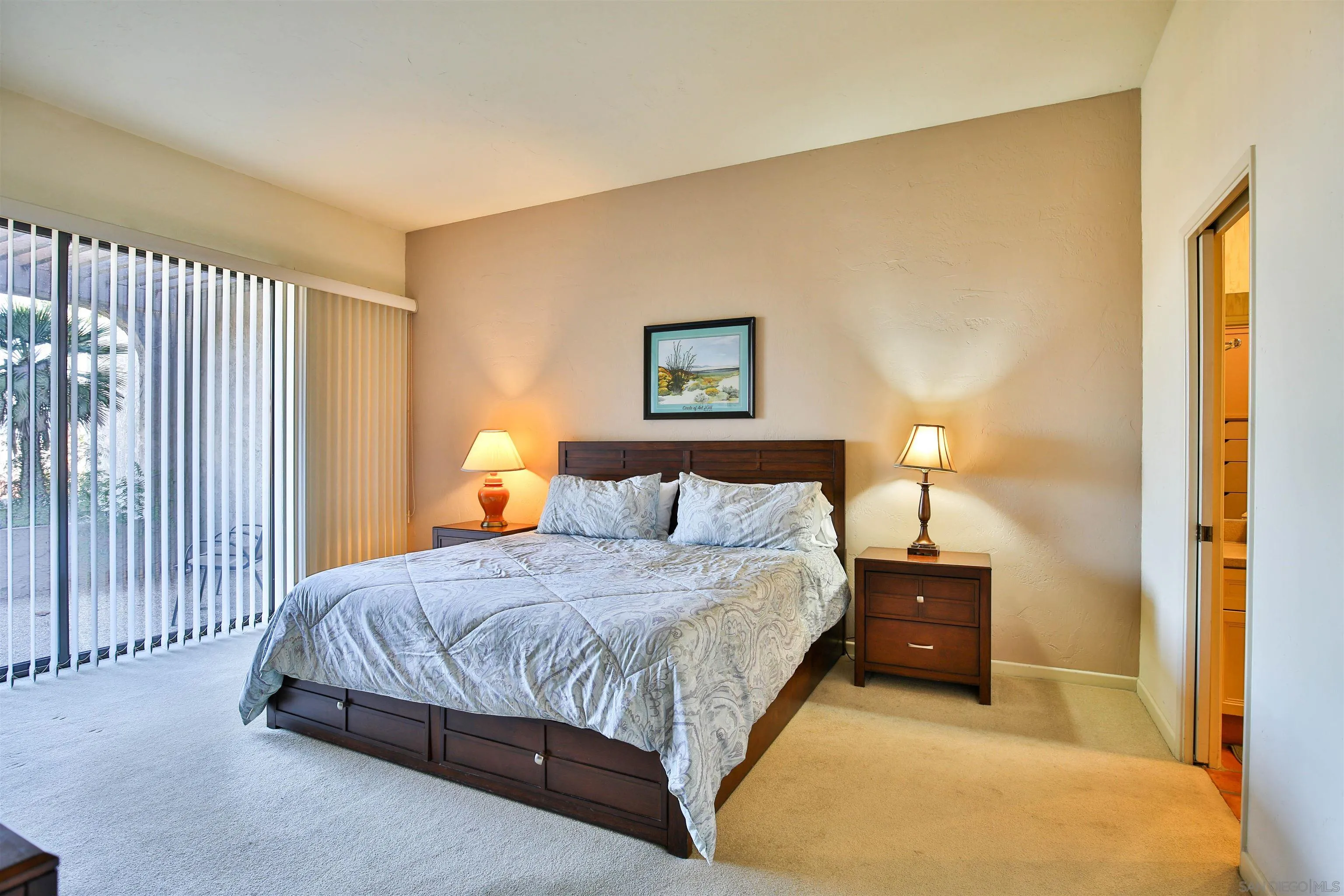 1921 Desert Vista Terrace Borrego Springs, CA 92004 - Photo 12 of 19 a bedroom with a bed and a night stand