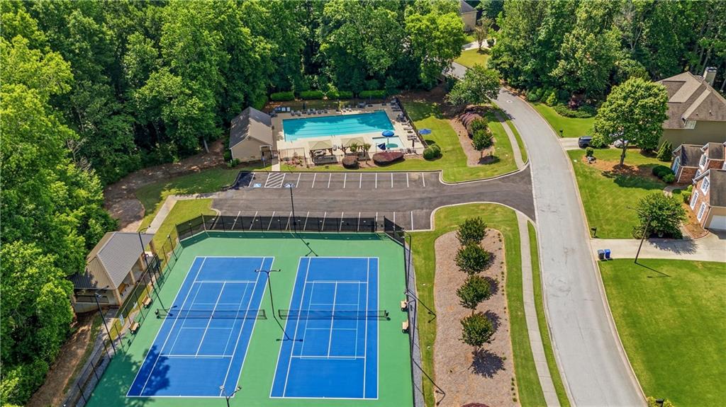 110 Mayes Farm Road Northwest Marietta, GA 30064 - Photo 48 of 49 an aerial view of a swimming pool with a yard