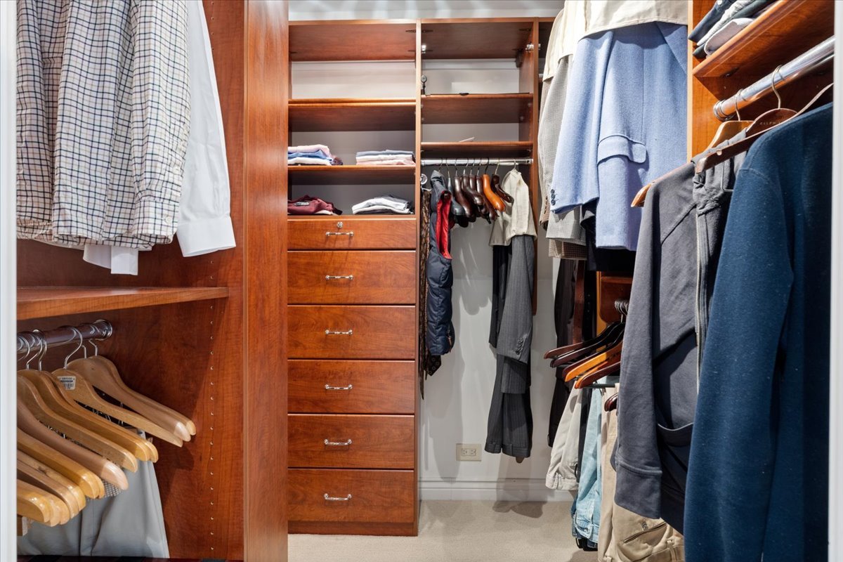 180 East Pearson Street, Unit 4002 Chicago, IL 60611 - Photo 30 of 40 a view of walk in closet with clothes and shoes