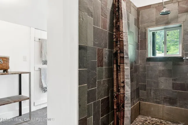 a bathroom with a shower