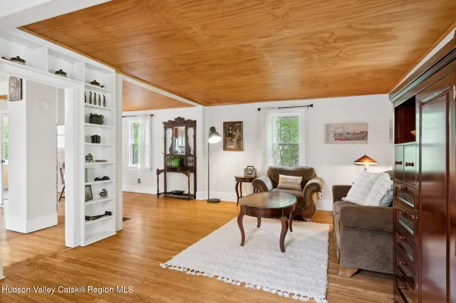 a living room with furniture