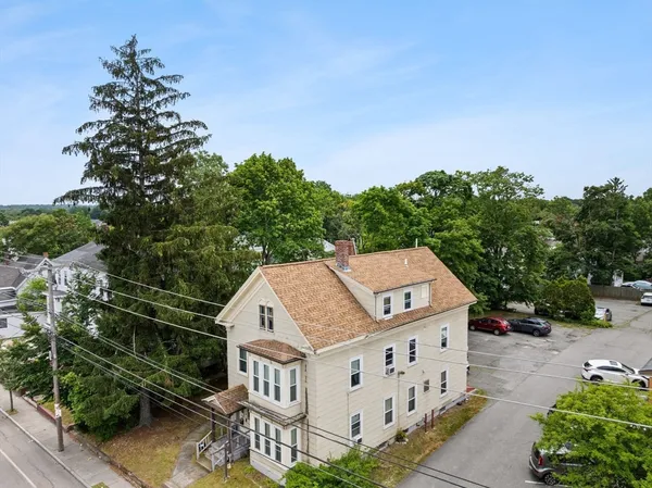 an aerial view of a house