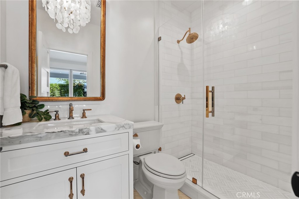 48 Panorama Coto de Caza, CA 92679 - Photo 27 of 66 a bathroom with a granite countertop sink toilet and shower