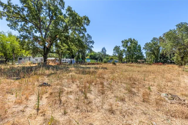 a backyard of a house with lots of green space