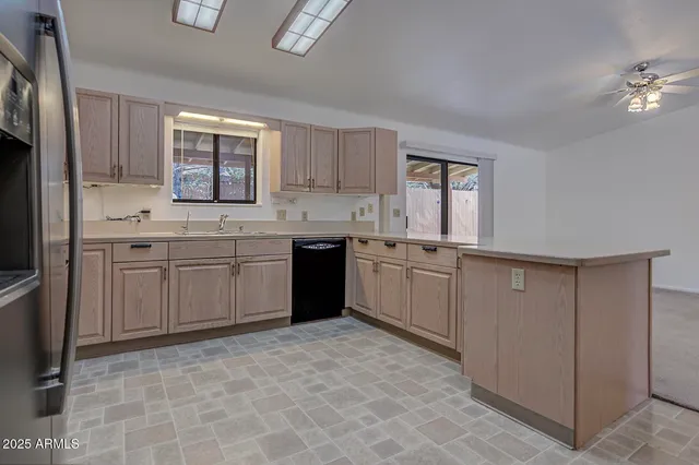 a view of a room with a hallway