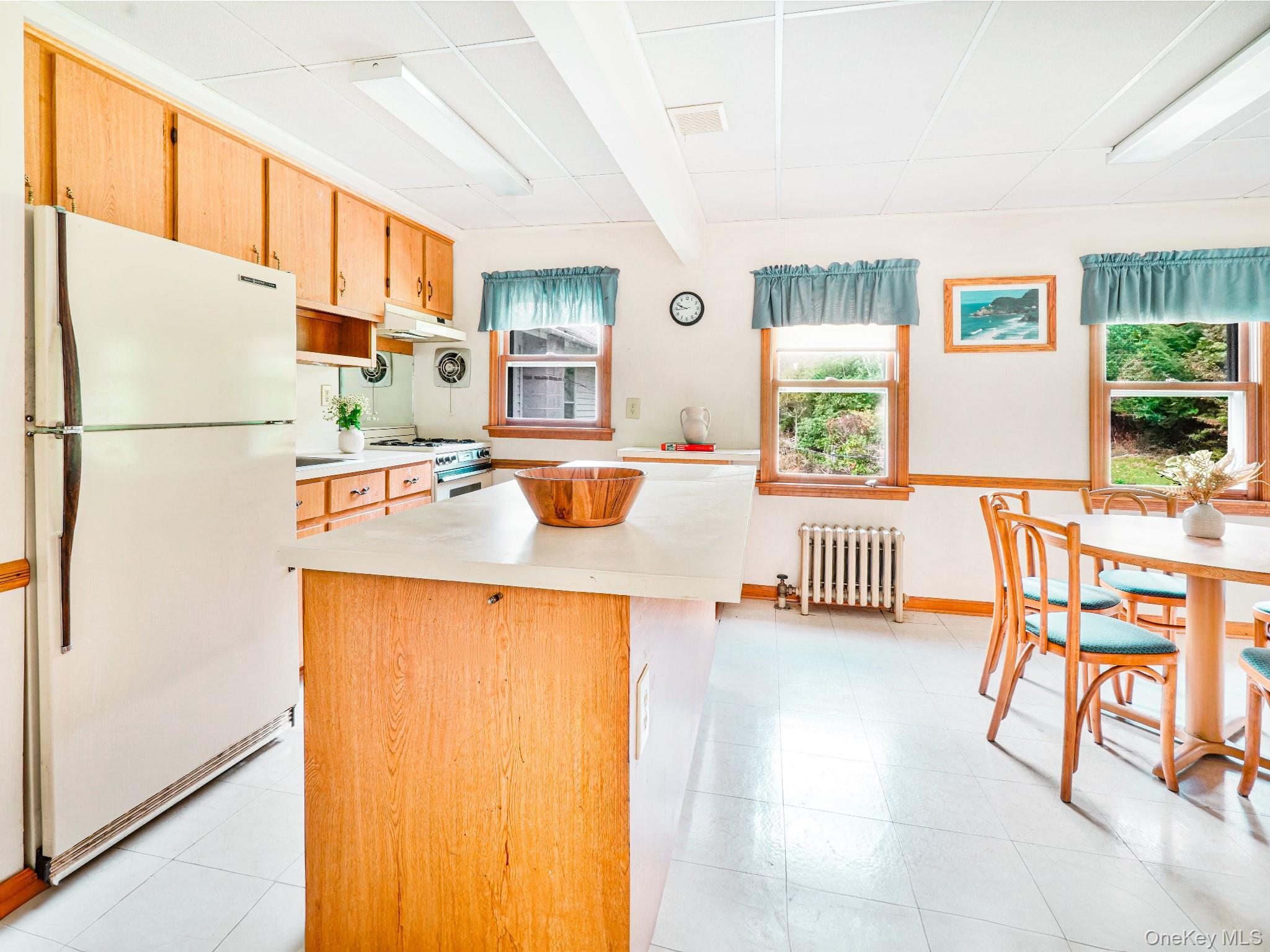 2182 Old Rte 17 Roscoe, NY 12776 - Photo 13 of 37 a kitchen with a refrigerator a table and chairs