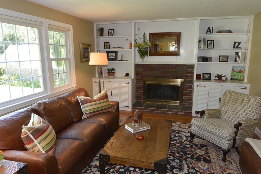 6 Stonybrook Road Medfield, MA 02052 - Photo 10 of 25 a living room with furniture a flat screen tv and a fireplace