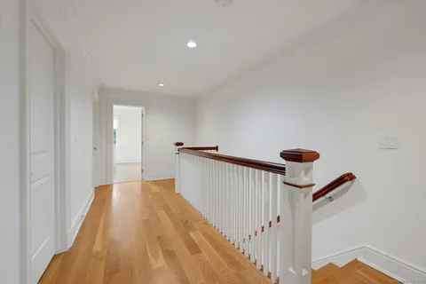 a view of a balcony with shower