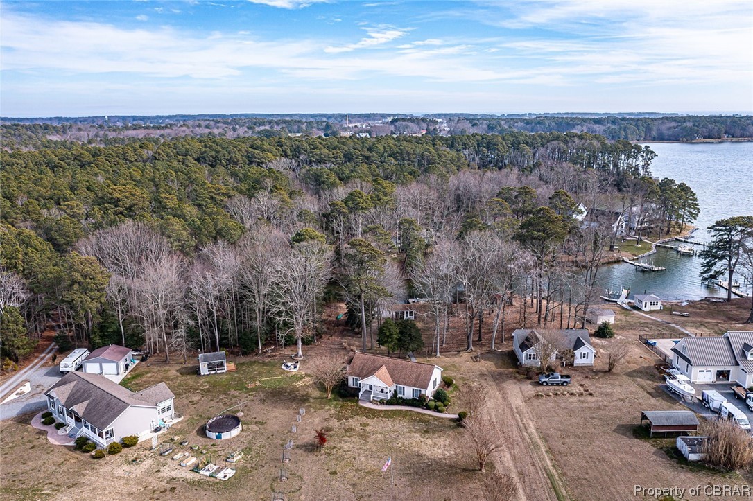 1243 Fox Point Road Reedville, VA 22539 - Photo 17 of 44 Bird's eye view with a water view