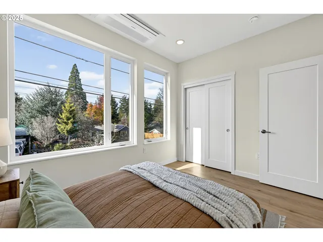 a living room with a large window