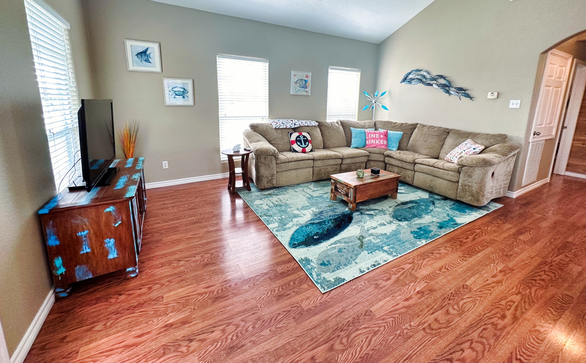 1867 County Road 291 Sargent, TX 77414 - Photo 8 of 38 a living room with furniture and a flat screen tv