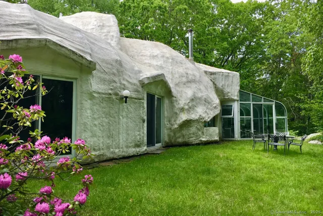 a view of a house with a garden
