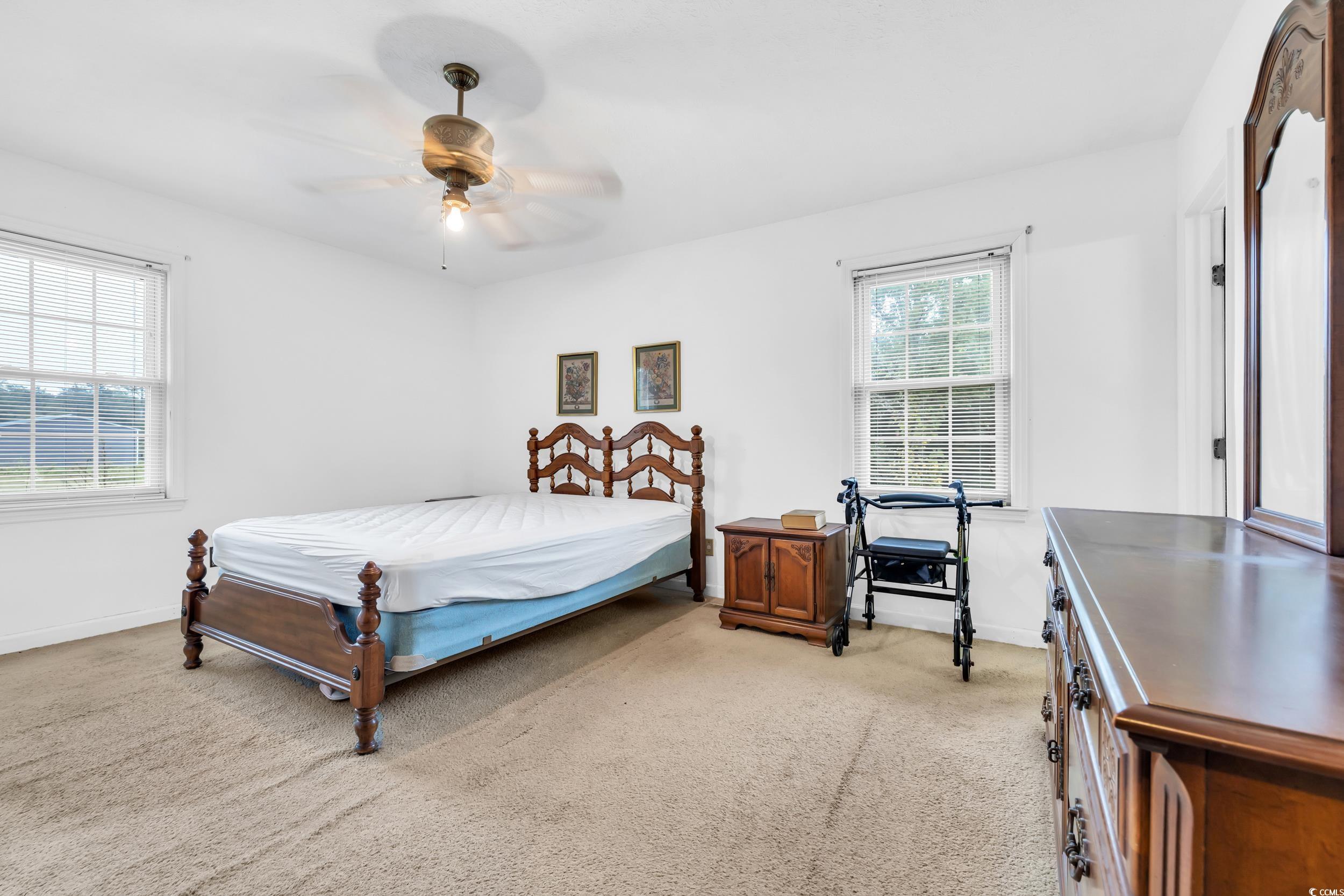 1928 Emery Road Loris, SC 29569 - Photo 14 of 24 Bedroom with light colored carpet and a ceiling fan