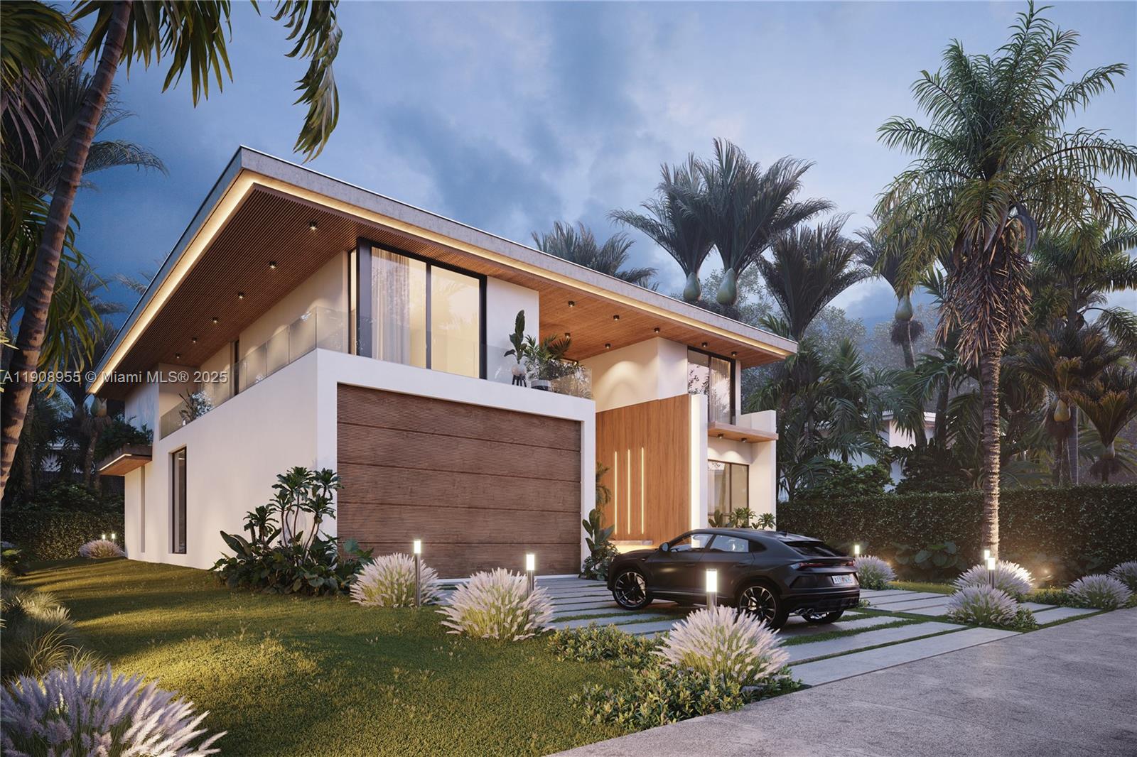 284 Ocean Boulevard Golden Beach, FL 33160 - Photo 15 of 20 a backyard of a house with table and chairs potted plants and palm tree