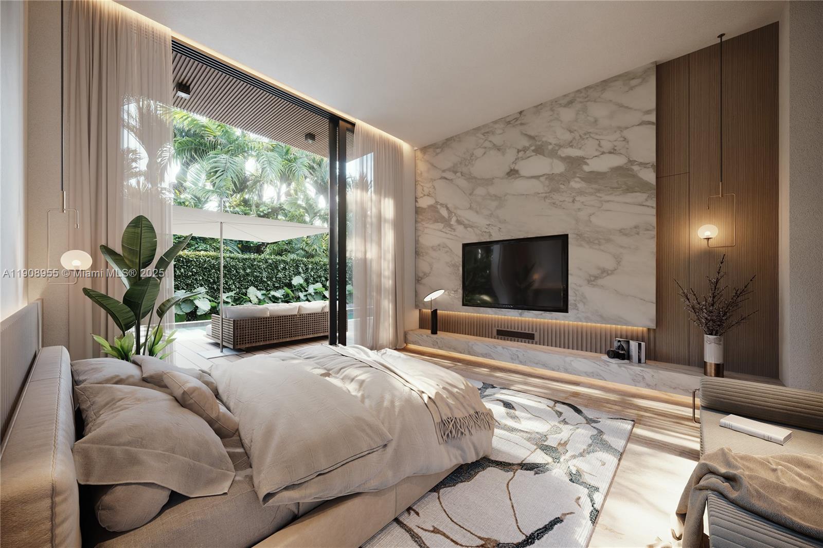 284 Ocean Boulevard Golden Beach, FL 33160 - Photo 8 of 20 a bedroom with bed couch and window