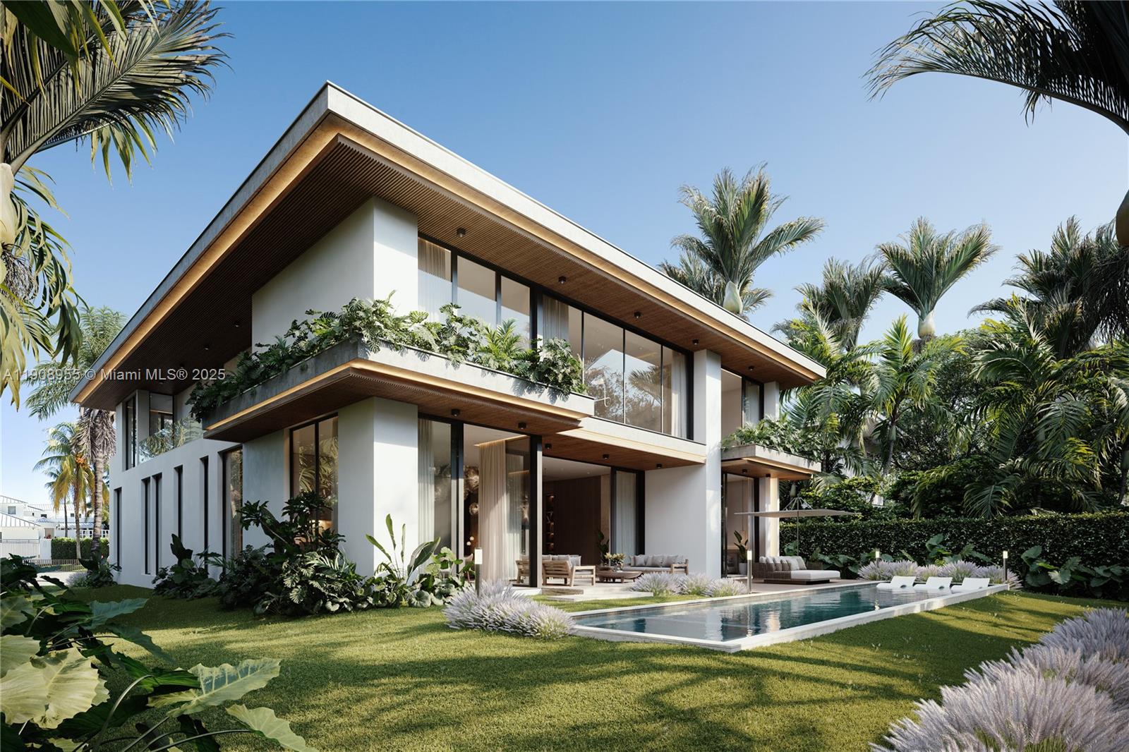 284 Ocean Boulevard Golden Beach, FL 33160 - Photo 9 of 20 a front view of a house with garden