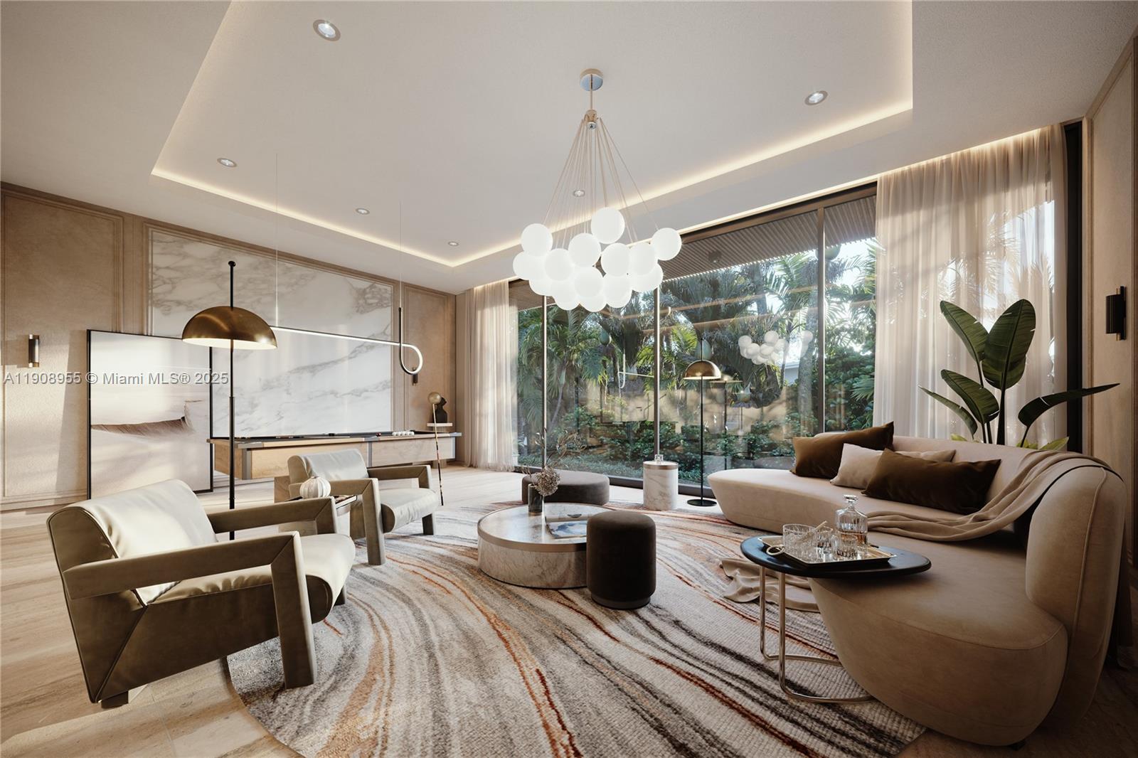 284 Ocean Boulevard Golden Beach, FL 33160 - Photo 10 of 20 a living room with furniture and a large window