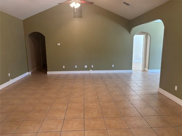 an empty room with a natural light