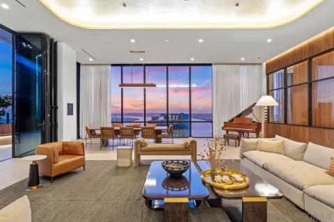 a view of a balcony with furniture