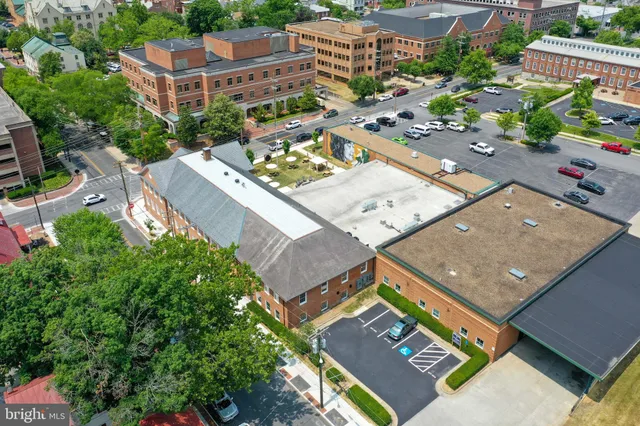 an aerial view of a city