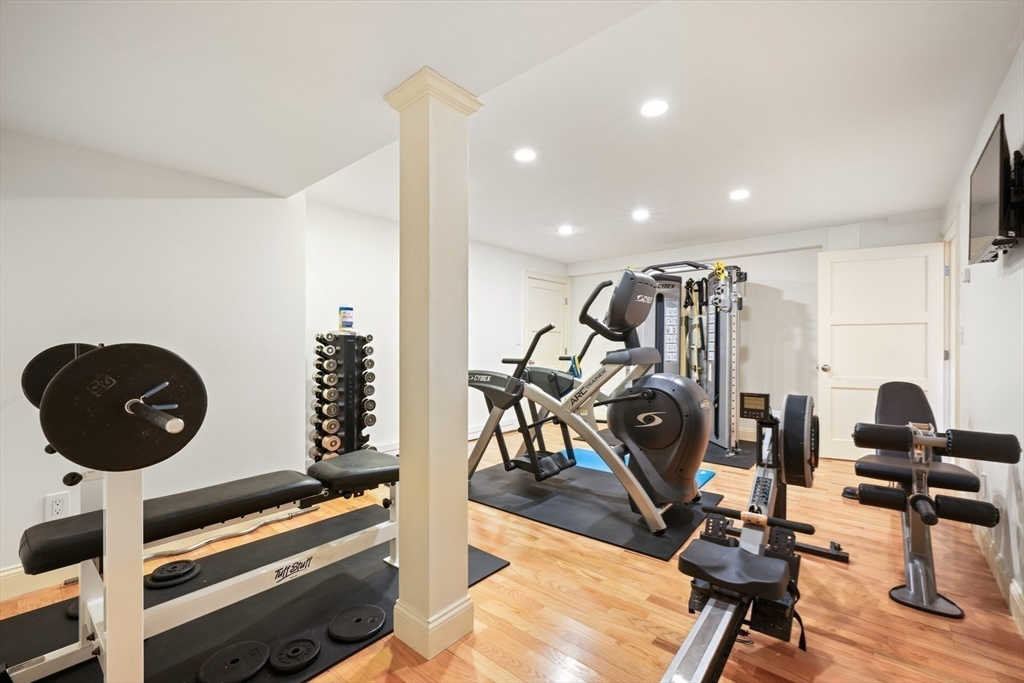 1 Myles Standish Road Weston, MA 02493 - Photo 31 of 40 a view of a room with gym equipment