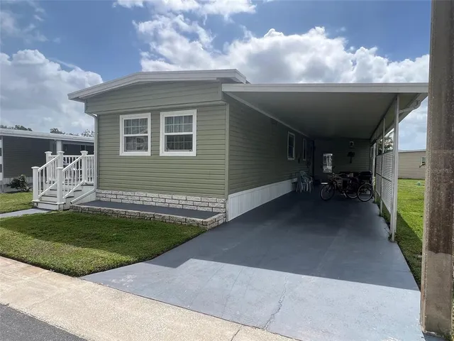 a view of a house with a patio