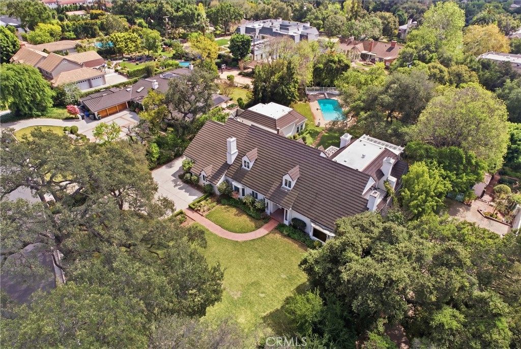 960 Hampton Road Arcadia, CA 91006 - Photo 24 of 28 an aerial view of house with yard swimming pool and outdoor seating