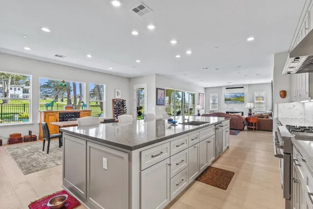a kitchen with lots of counter top space