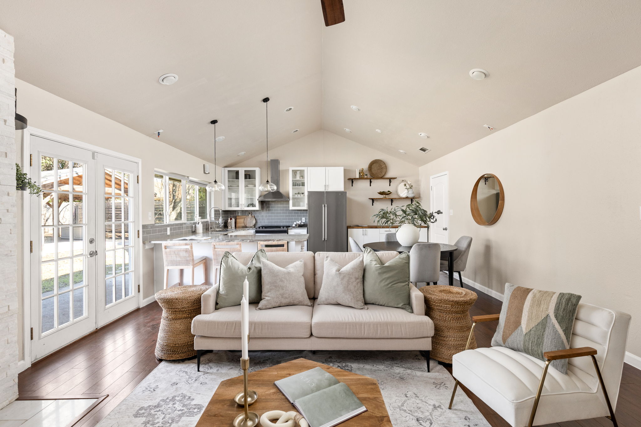 6502 Highpoint Cove Austin, TX 78723 - Photo 7 of 40 Living area featuring french doors and hardwood / wood-style floors