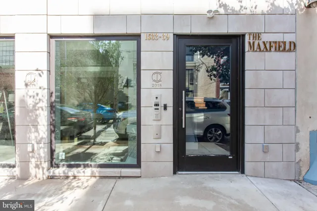 a view of a entrance door of the building