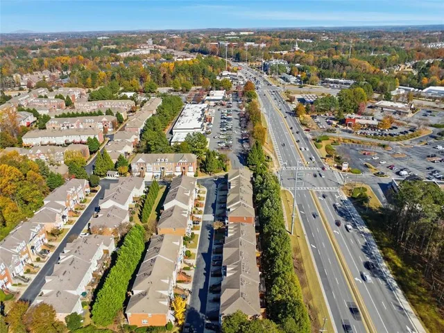an aerial view of a city