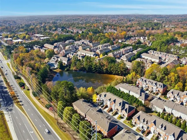 an aerial view of multiple house