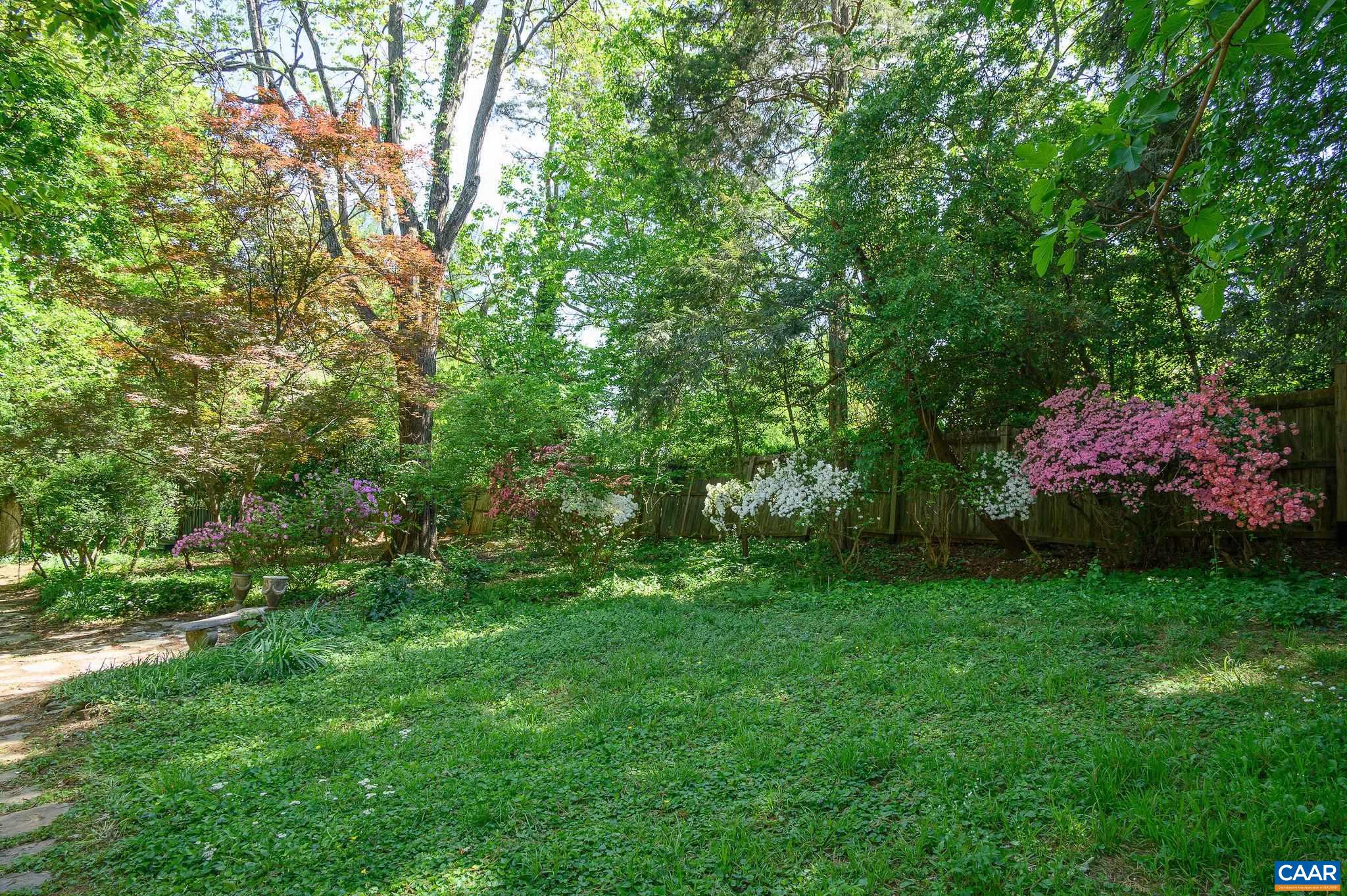 1326 Rugby Road Charlottesville, VA 22903 - Photo 63 of 65 a view of a backyard with potted plants and large trees
