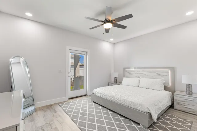 a view of entryway with wooden floor