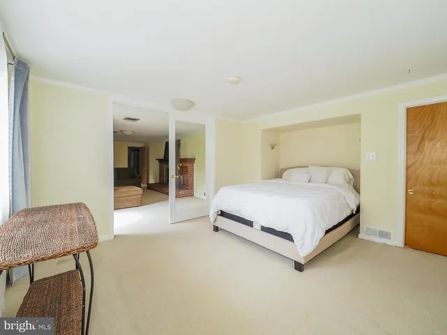 a view of a balcony with door