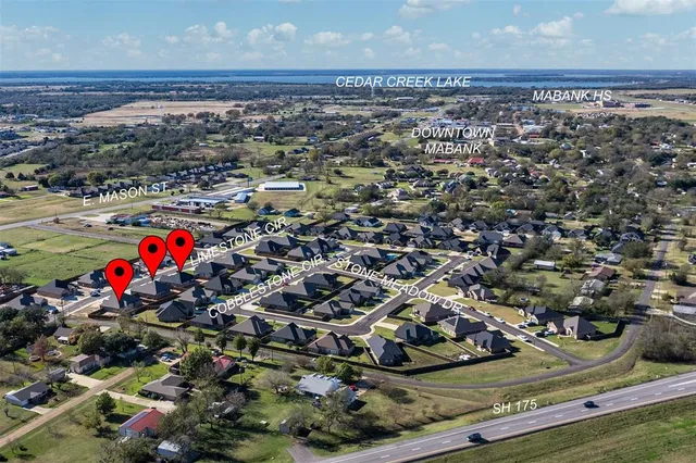 an aerial view of multiple house