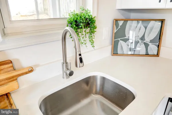 a view of a bathroom with a tub